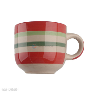 Wholesale colorful striped ceramic coffee mug drinking cup