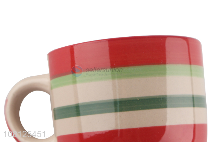 Wholesale colorful striped ceramic coffee mug drinking cup