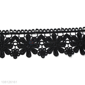Factory price embroidery flower pattern lace trim for sale