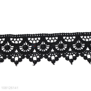 Hot sale durable black lace for clothing decoration