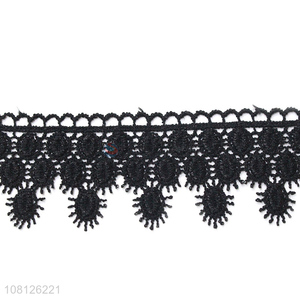 High quality soft black lace fabric lace trim wholesale