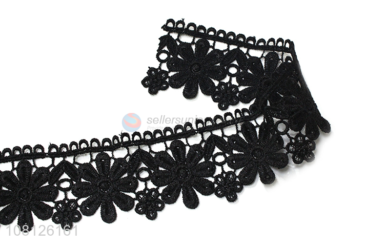 Factory price embroidery flower pattern lace trim for sale