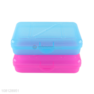 Wholesale solid color plastic pencil box pencil case for kids