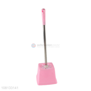 China wholesale pink plastic toilet brush with long handle