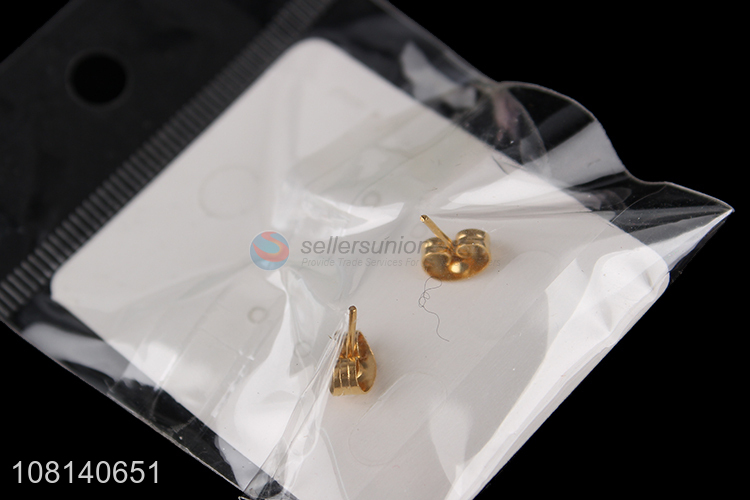 Delicate design golden fashion ladies ear studs for jewelry accessories