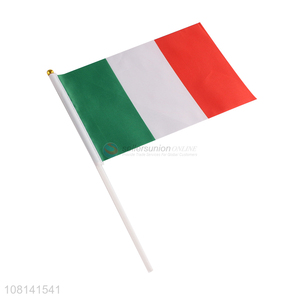 Wholesale Mini National Flags Plastic Pole Polyester Hand Flag