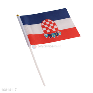 Custom Hand Flag Polyester Stick Flag For Sports Games
