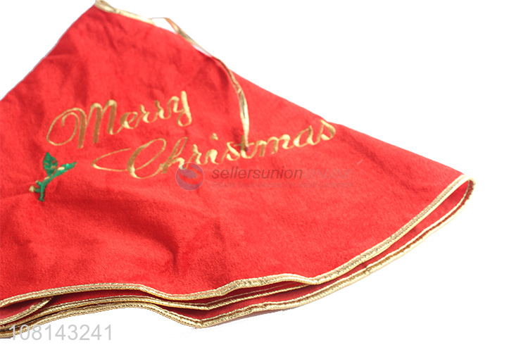 Wholesale pleuche embroidery Christmas tree skirt Xmas tree mat