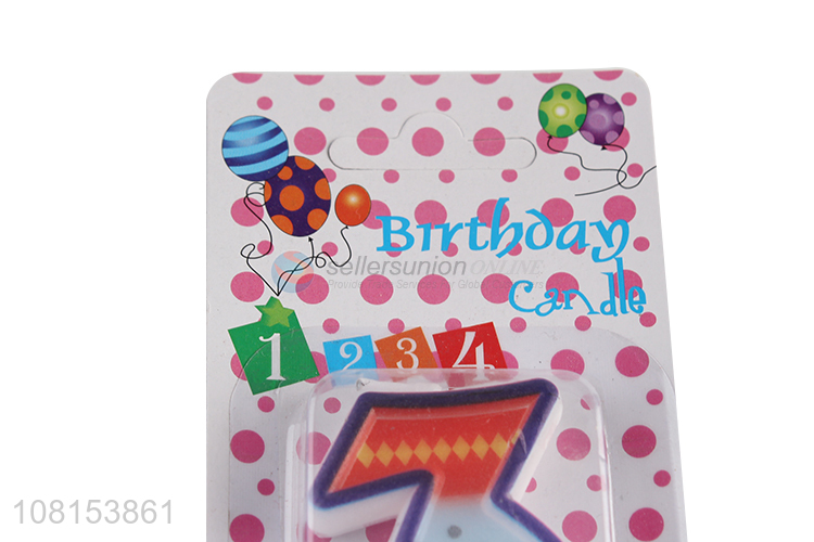 Hot selling number 3 party candle colored number cake candle