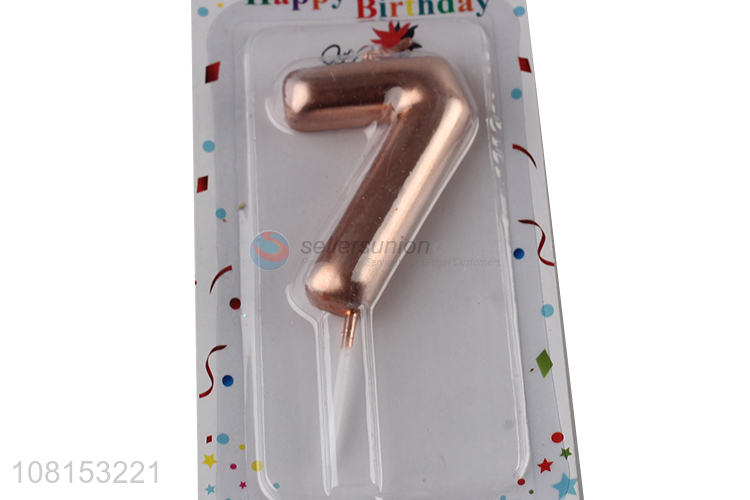 Popular product metallic birthday cake number candle wholesale
