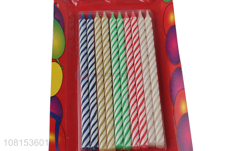 Good quality colorful striped spiral birthday cake candles