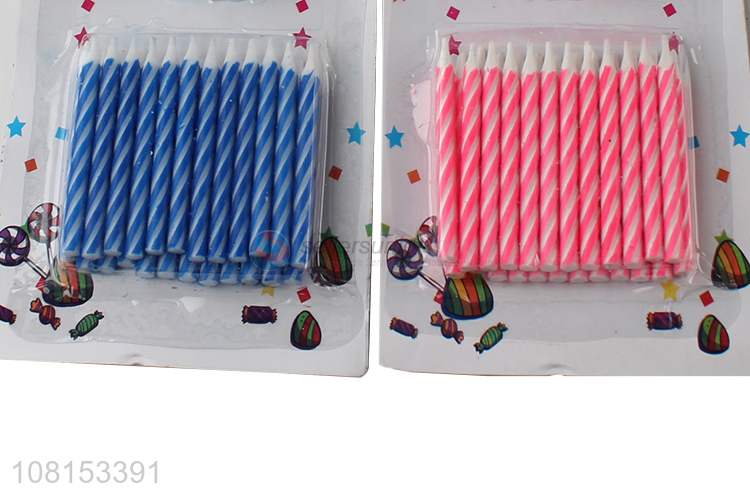 Factory supply colorful striped spiral birthday cake candles