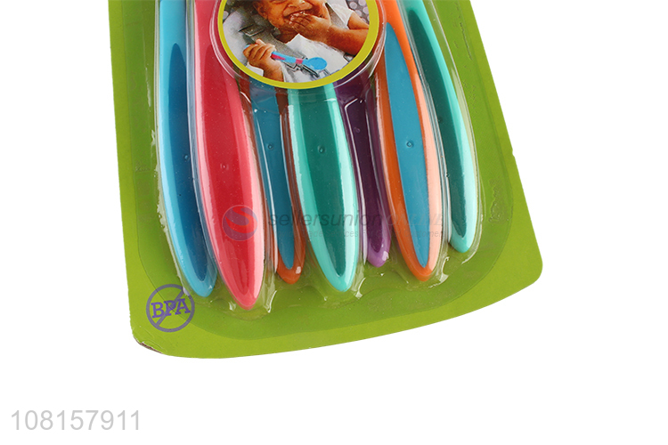 China products 7pieces soft easy-grip baby training spoon set