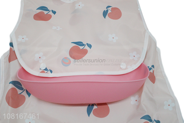 Yiwu wholesale pink EVA saliva towel baby eating bibs