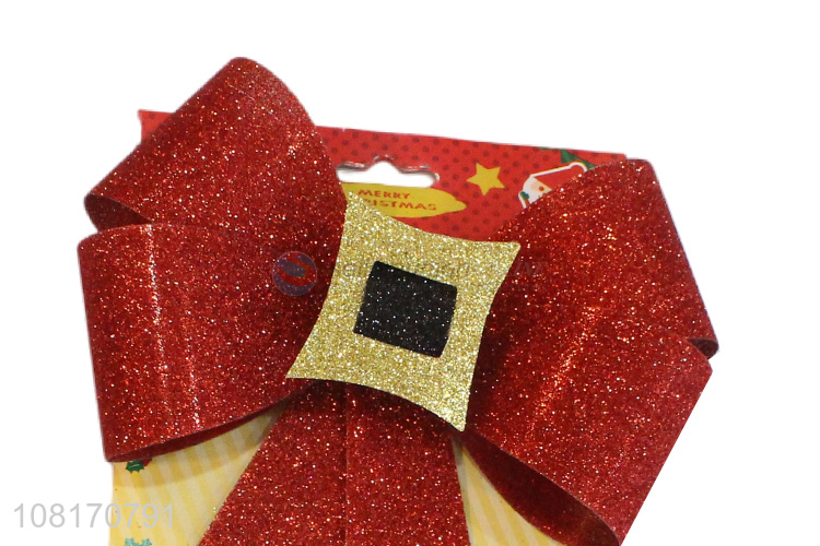 Wholesale creative large glitter Christmas tree decoration bows