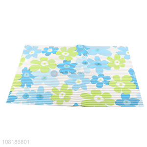 Wholesale floral printed pvc dish drying mat for kitchen counter