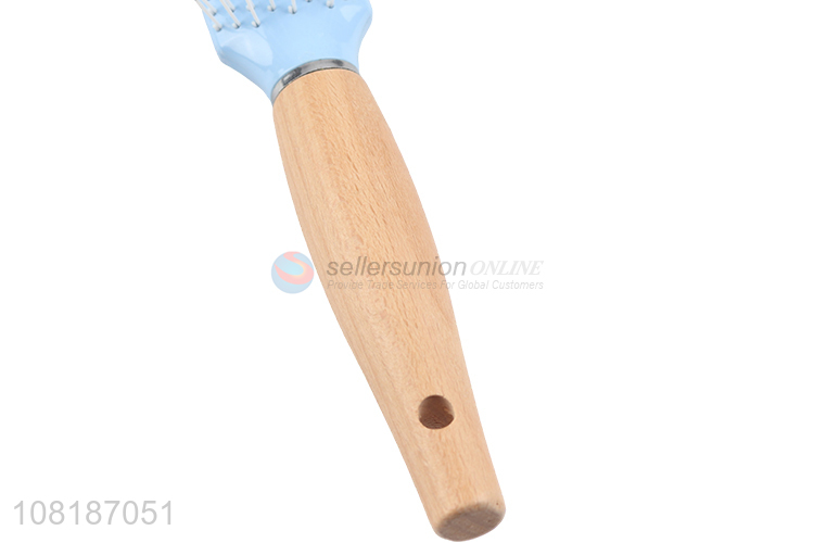 Yiwu supplier wooden handle massage comb for ladies