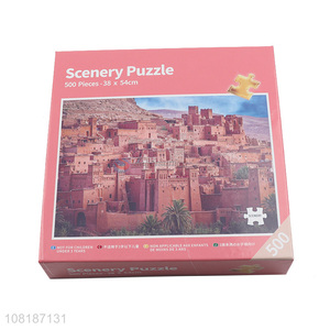 Wholesale 500 pieces scenery puzzles building group jigsaw puzzles