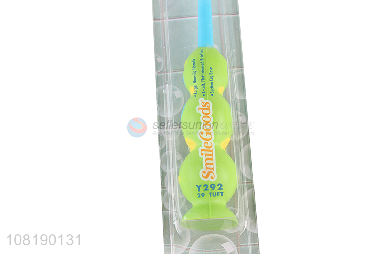 Wholesale Kids Non-Slip Handle Nylon Toothbrush With Suction Cup Base