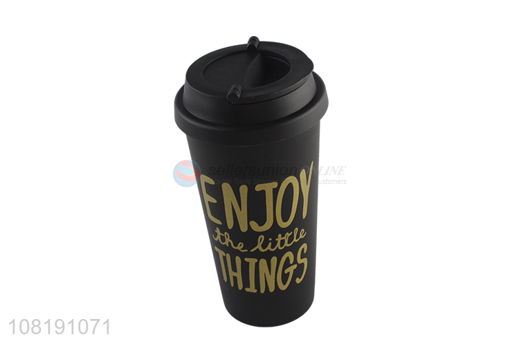 Online wholesale custom logo double walled bpa free plastic coffee cup