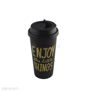 Online wholesale custom logo double walled bpa free plastic coffee cup