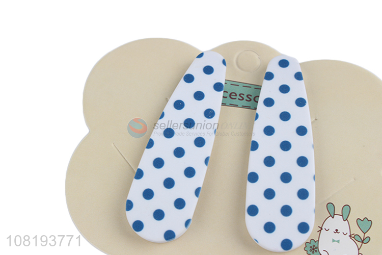 Best selling cute polka dot hair clips for girs