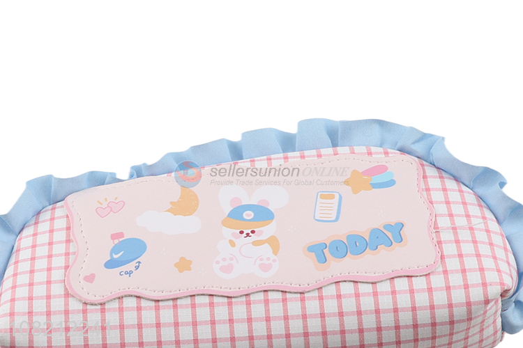 Yiwu market pink cartoon students pencil bag wholesale