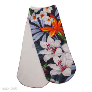 Creative design flower pattern women casual socks for summer