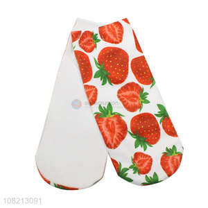 Hot products strawberry pattern casual fashion women socks