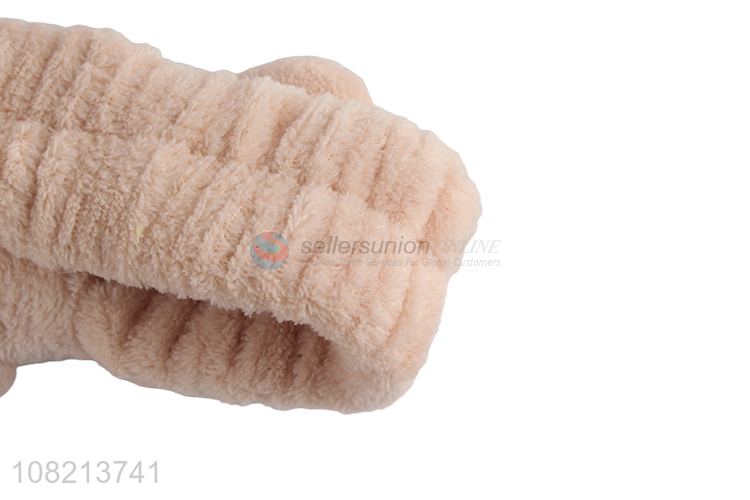 New Arrival Soft Flannel Headband For Makeup And Face Washing