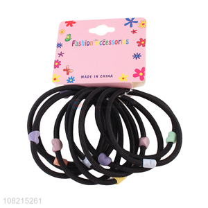 Wholesale Ladies Hair Rope Hair Ring With Heart Charms