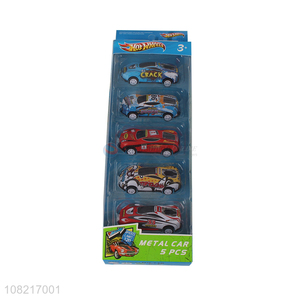 Best selling 5pieces metal mini racing car toys wholesale