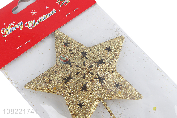 Custom Golden Five-Pointed Star For Christmas Tree Decoration