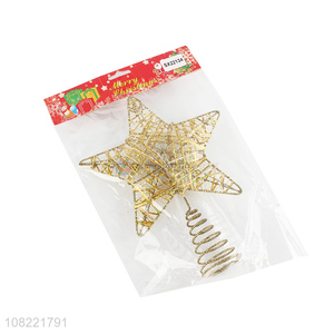 Unique Design Golden Hollow Out Star For Christmas Tree Decoration
