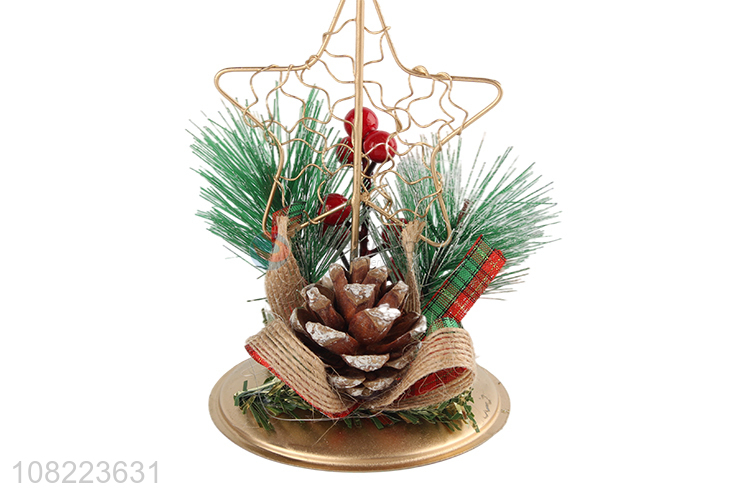 New Design Christmas Desktop Decoration Metal Candle Holder