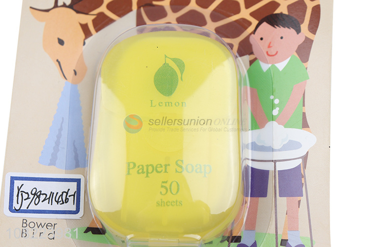 Popular products disposable boxed lemon paper soap