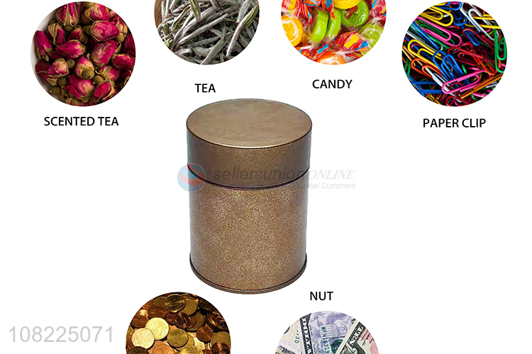 Newest Multipurpose Tin Can Tea Container Round Metal Box