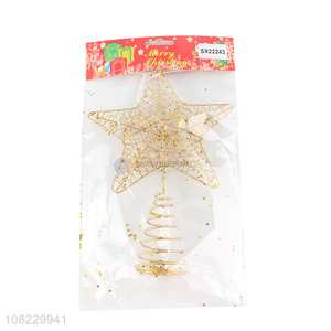 Wholesale metal Christmas tree topper star Christmas gift and craft