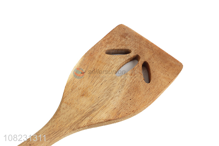 New Style Wooden Slotted Turner Cooking Spatula For Kitchen