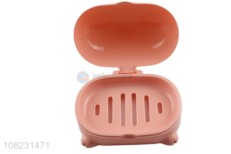 New arrival cartoon pig shape plastic soup box with lid