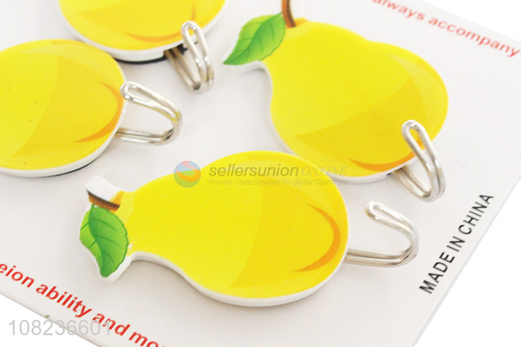 New Arrival 4 Pieces Fruit Pattern Wall Hooks Multipurpose Hooks