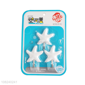 Good Sale 3 Pieces Starfish Shape Sticky Hook Wall Hooks