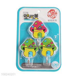 Cartoon Mushroom Shape Sticky Hook Decorative Wall Hooks