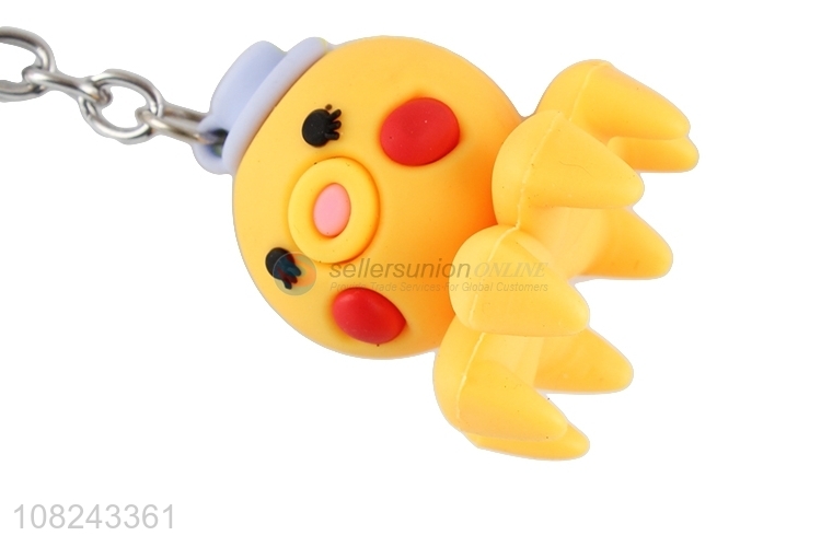 Online wholesale soft pvc cartoon octopus key chain 3D keychains