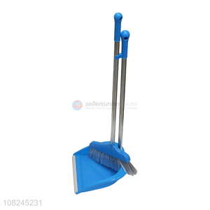 Low price wholesale household plastic broom dustpan set
