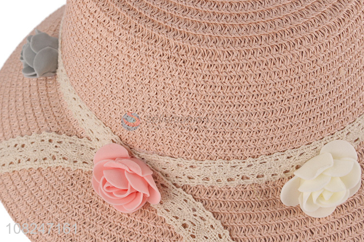 Yiwu wholesale girls portable sunhat woven straw hat