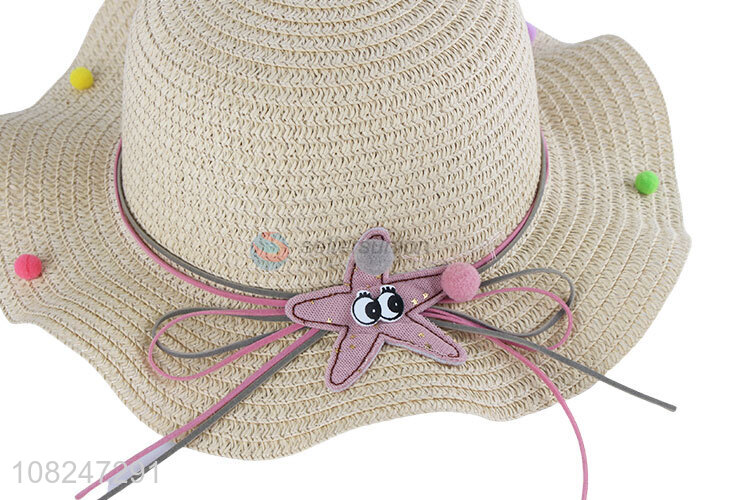 Yiwu supplier khaki cute sunhat starw hat for girls