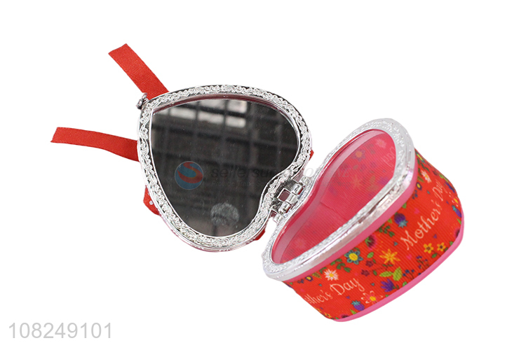 Good quality heart shape plastic gifts packaging box with mirror
