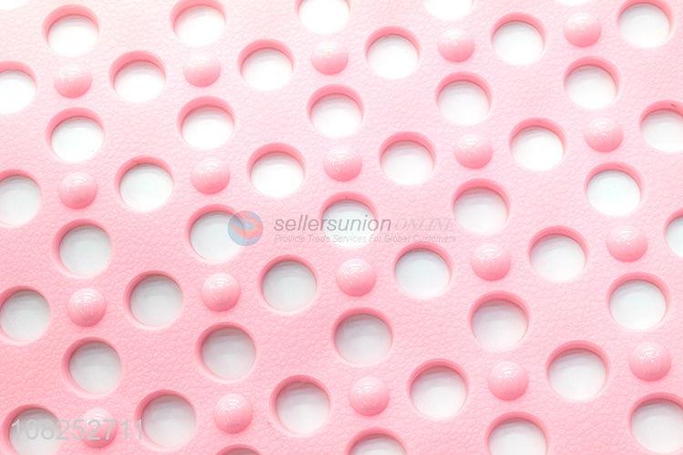 Popular design non-slip pvc bath mat with drain holes suction cups