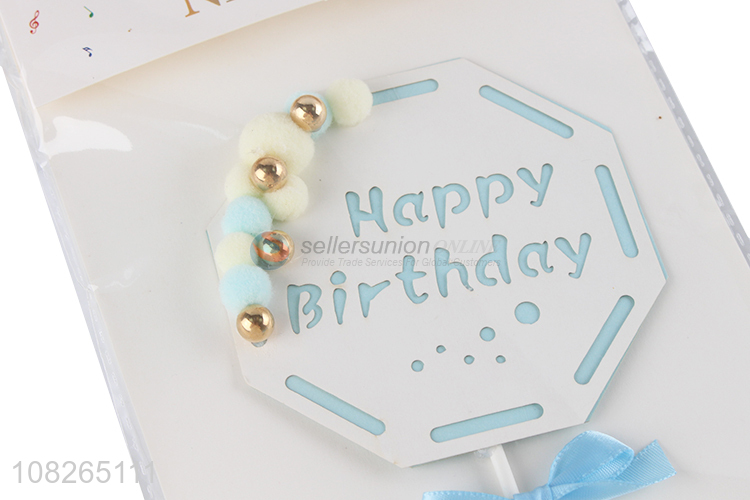 Cute design happy birthday paper cake topper for decoration